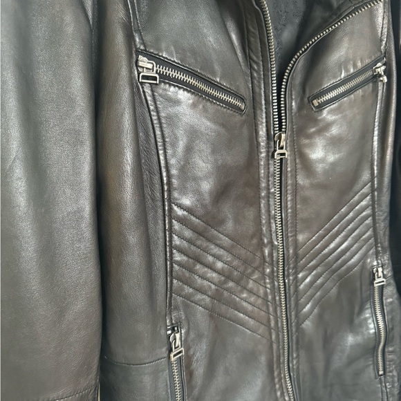Lamb Skin Leather Jacket Motorcycle - Picture 9 of 12